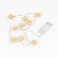 Vintage Rattan Ball String Light 