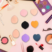 Mini Finger Makeup Powder Puff (Multicolour, 8 Pcs Set)
