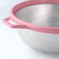 Stainless Steel Colander with Handle - Large Metal Mesh Basket Strainer (1 pc)