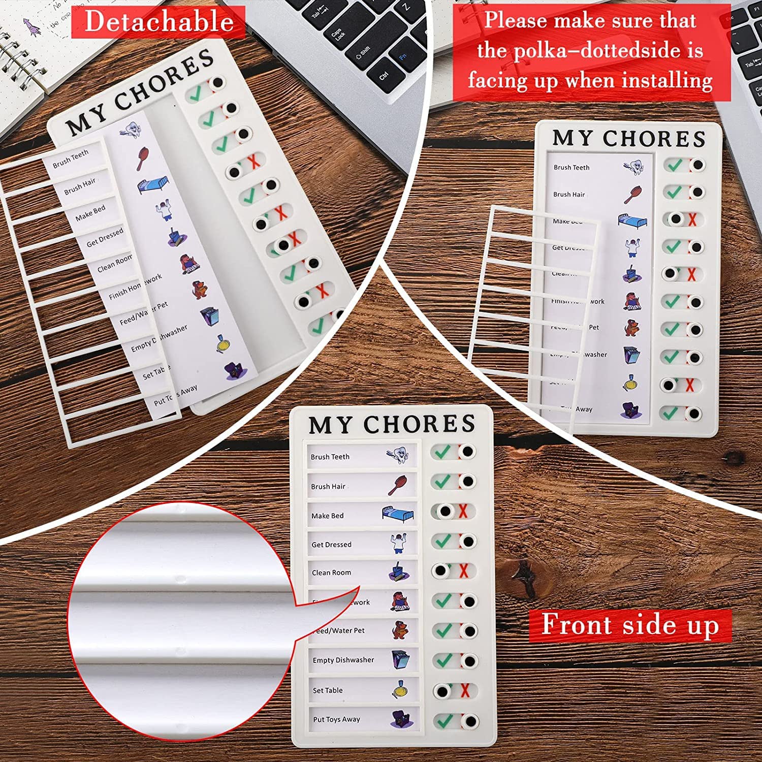 Portable Chores Note Board (20×12 cm, Mix Color)