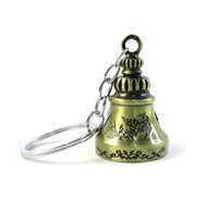Metal Small Temple Bell Keychain, Motorcycle Bell Keychain (1 Pc / Mix Color)