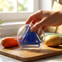 Sharp blade kitchen peeler for quick food prep