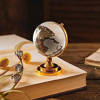 World Map with Golden Stand