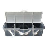 Kitchen Multipurpose Air-tight 4 Sections Storage Containers with 4 spoon (1 Pc )