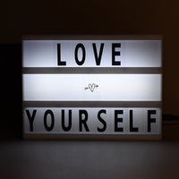 Black Mini A6 Magnetic Cinematic Light Box with 82 Characters and 10 Emojis (1 Set)