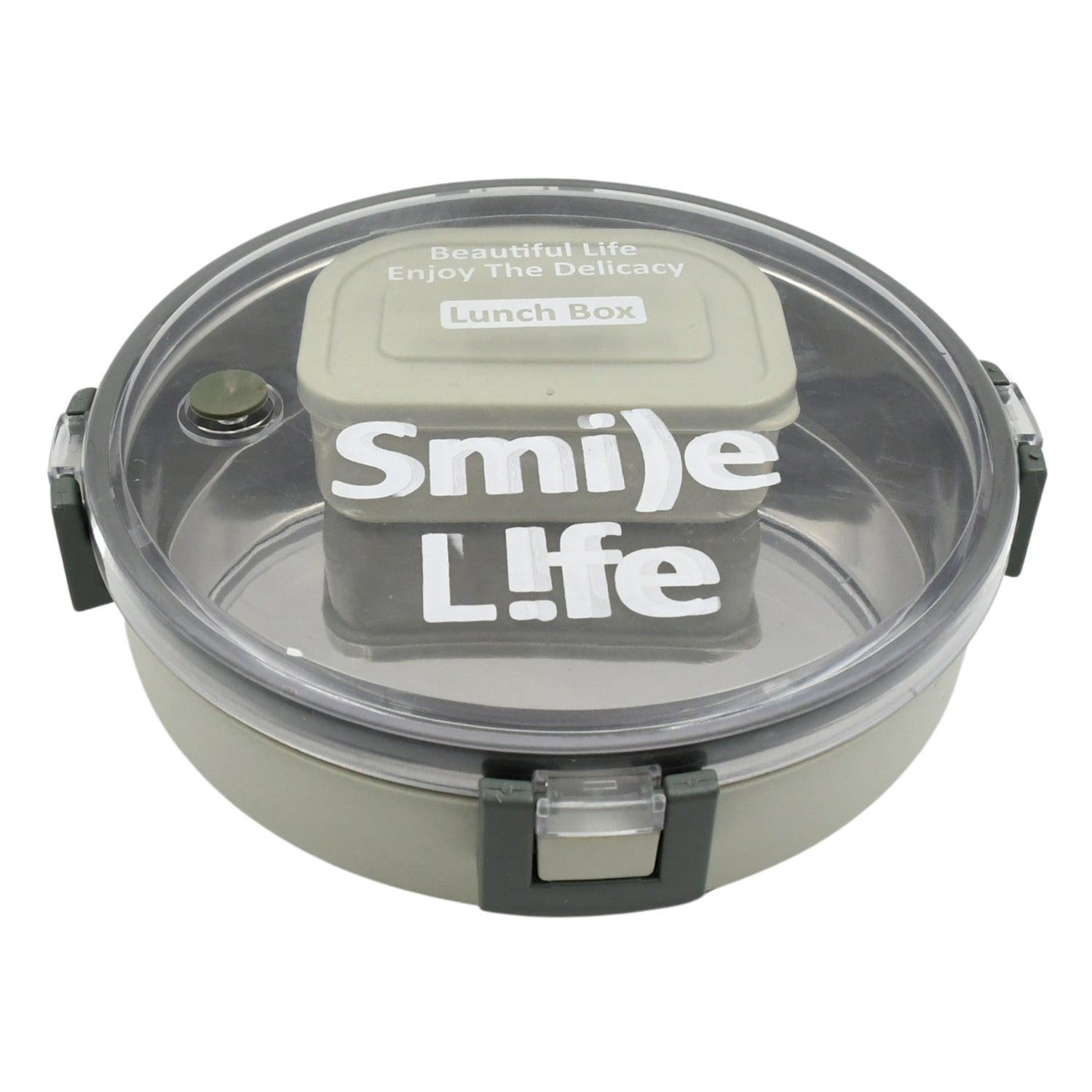 Miracle Stainless Steel Round Lunch Box (450 ML + 250 ML Approx)