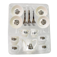 Tickles Tea toy Set | Coffee Kitchen Plastic Set (14 Pcs / Mix Size & Design)