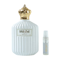 luxury White Oud perfume packaging design