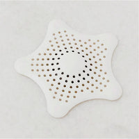 White Silicone Star Shaped Sink Filter Bathroom Hair Catcher Drain Strainers Basin