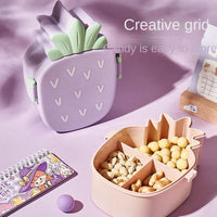 Kids Lunch Box Cute Pineapple Shaped Bento Box with Fork Spoon  Office Lunch Box (1 Pc )