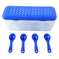 Kitchen Airtight 4-Section Storage Container / Pickle Jar 4 Spoons (1 Pc / Mix Color)