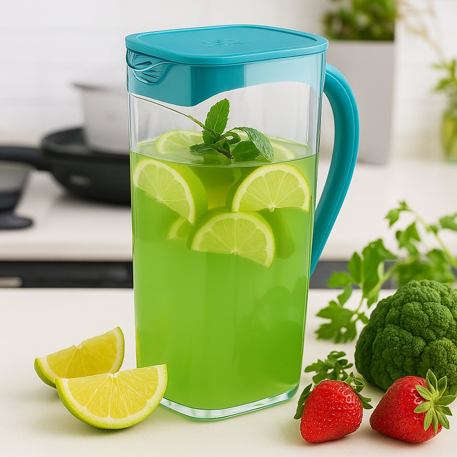 Supermom Plastic Marina Jug with 6 Glass Set