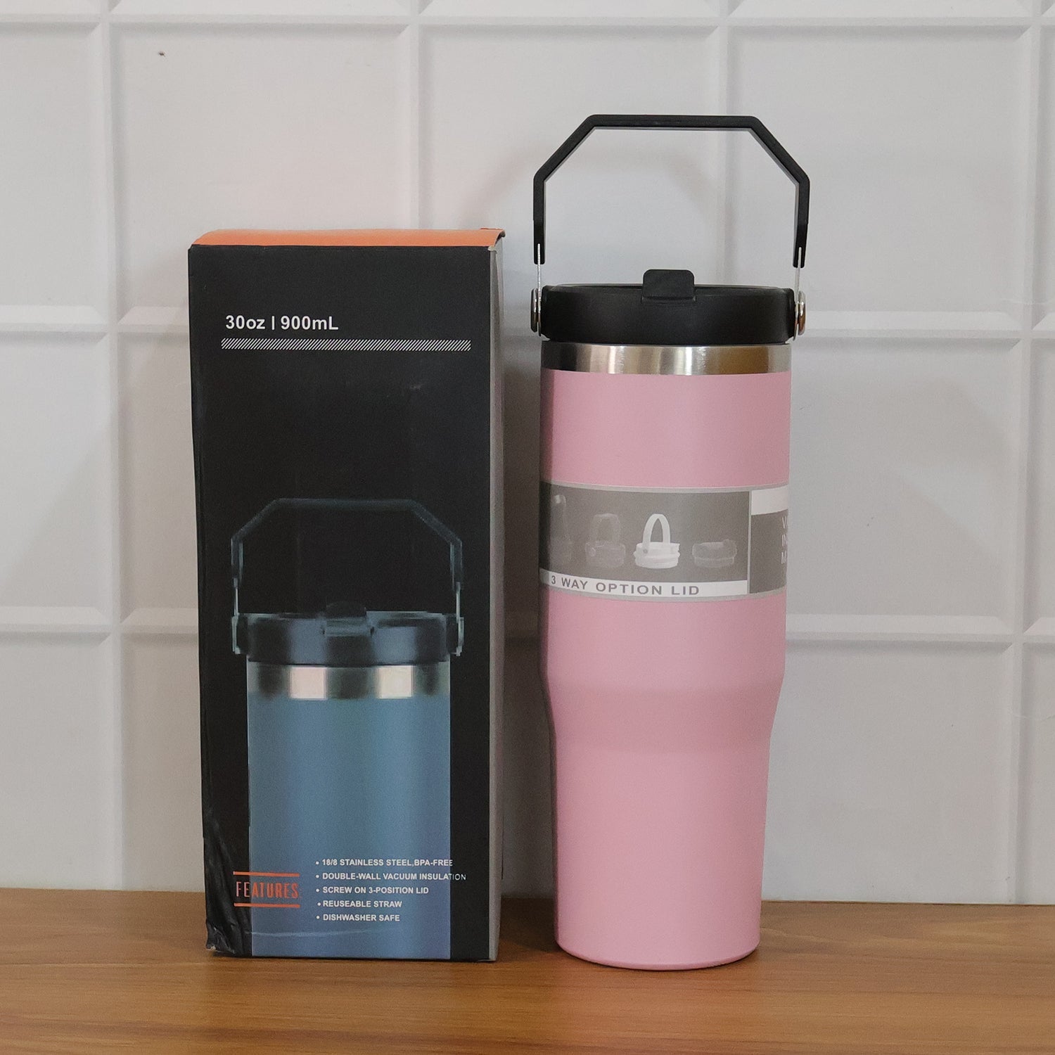 Premium Stainless Steel Insulated Travel Tumbler 900 ML (1 Pc)