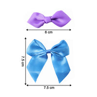 Elegant Satin Ribbon Bow Hair Clips Set (3 Pc)