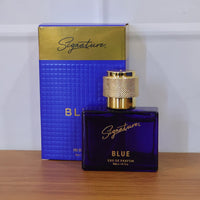 Signature blue perfume packaging design