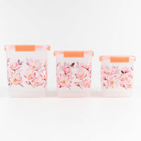 Organiza Floral Food Storage Set – 3 Pcs