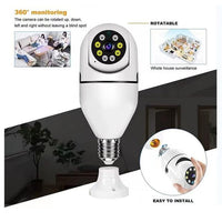 V380 Pro Fisheye 360 Degree Panoramic Wireless WiFi IP CCTV Security (Pack of 1)