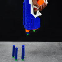 Foam suction bullet gun with ABS plastic build.