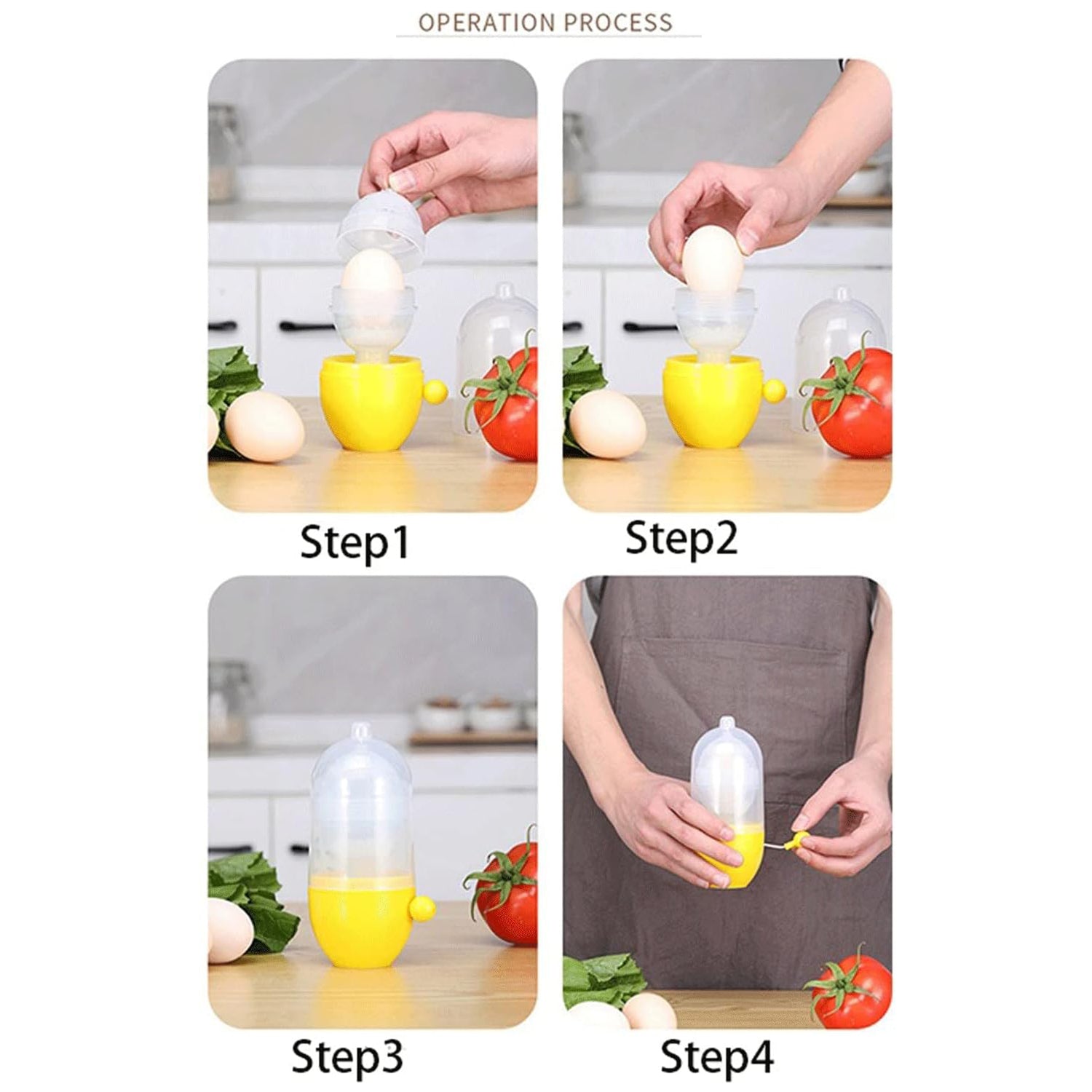 Manual Egg Puller Scrambler White Yolk Mixer Kitchen Tool