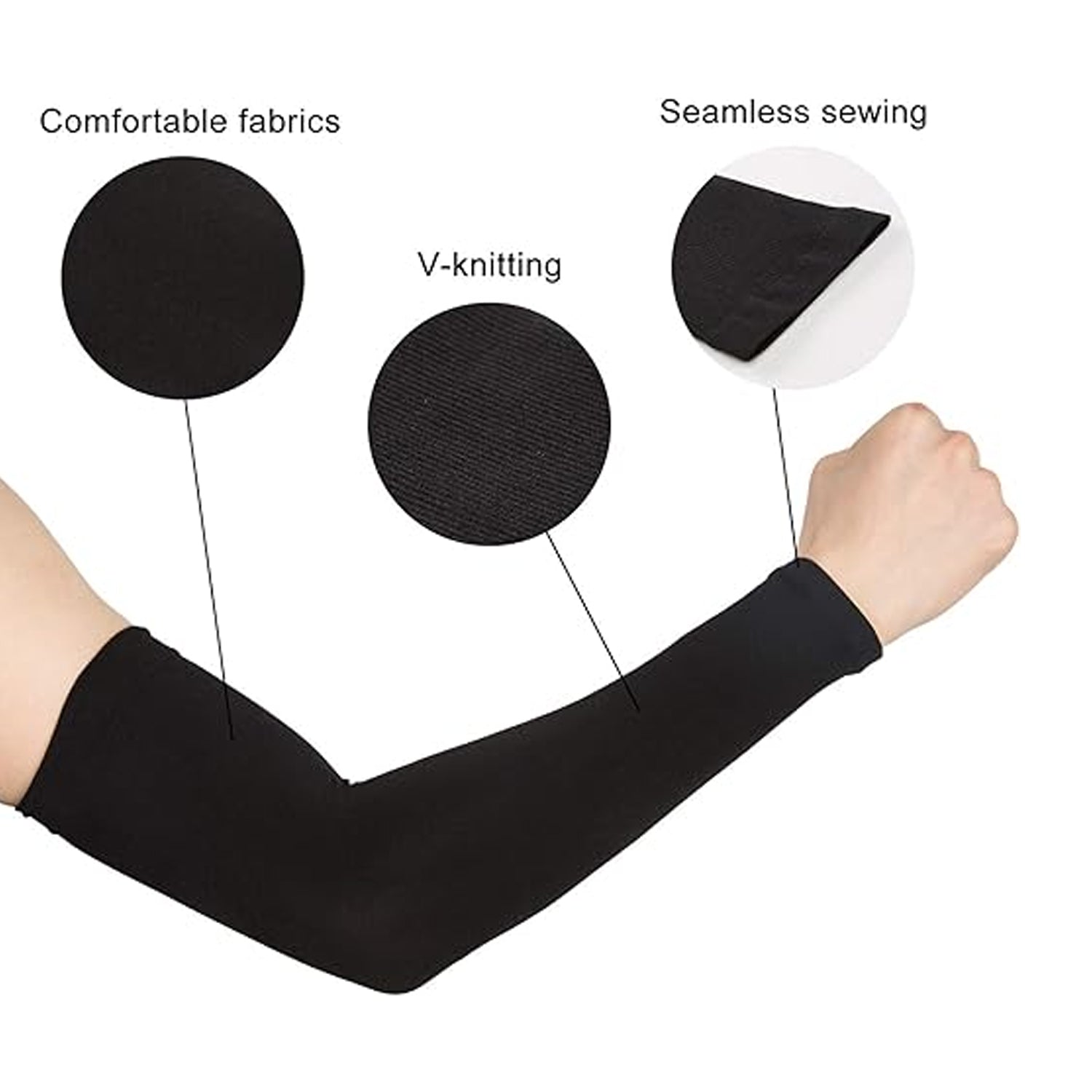 FlexGuard Stretchable Elbow Support Compression Sleeves for Gym & Weightlifting (1 Pair)
