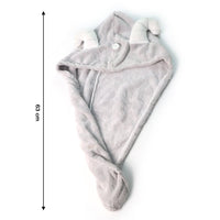 Cute Animal Ear Hooded Hair Drying Towel Wrap (1 Pc)