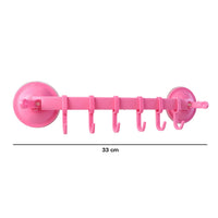 Multipurpose Wall-Mounted Plastic Hanging Rack (6 Hook, 1 Pc)