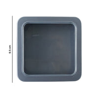 Square Metal Storage Tin Box with Transparent Window Lid (1 Pc, 9.5 x 9.5 Cm)
