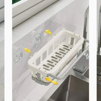 Hanging Drain Rack & Sponge Holder Basket for Kitchen Sink Storage