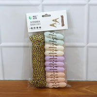 Clothes Drying Rope with Multipurpose Cloth Clips (1 Set)