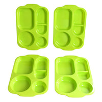 TuffDine Unbreakable Plastic Food Plates | 5 Compartment Square Tray