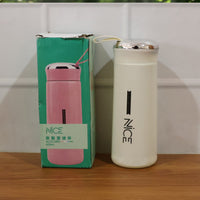 LumiFlask Premium White Glass Water Bottle for Travel & Daily Hydration (1 Pc, 400 ML)