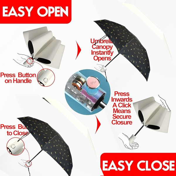 3-Fold Cute Umbrella – Sun & Rain Protection, UV Shield (1 Pc / With Zip Case) view 2