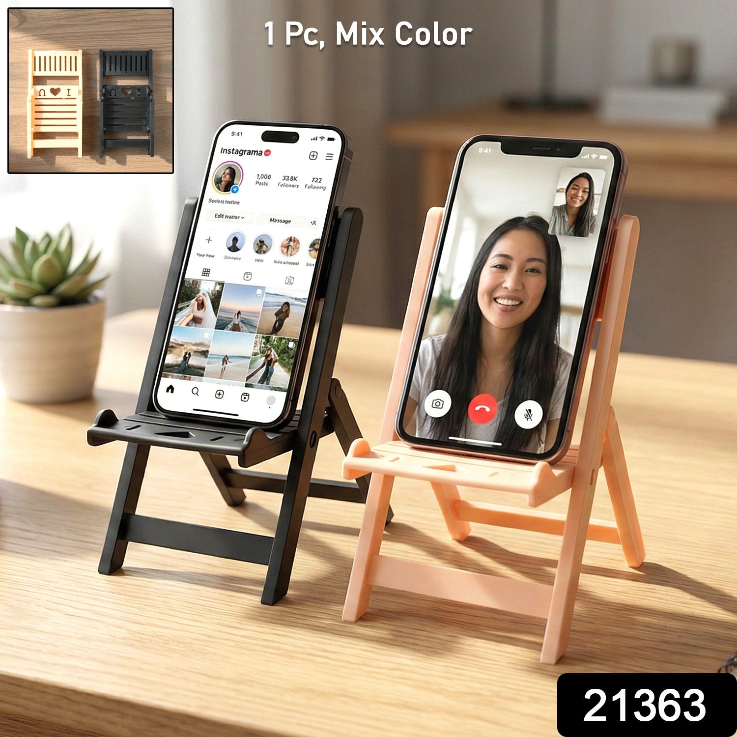 AeroDock Mini Chair Shape Mobile Stand Holder | Creative Portable Smartphone Cradle (1 Pc)
