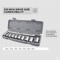 Drive Standard Socket Wrench Set -10 pc, 6 pt. 3 / 8 in.