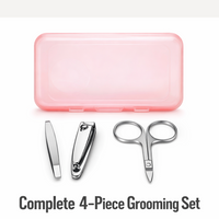 Mini Nail Clipper Set With Plastic Storage Case, (4 Pc Set)