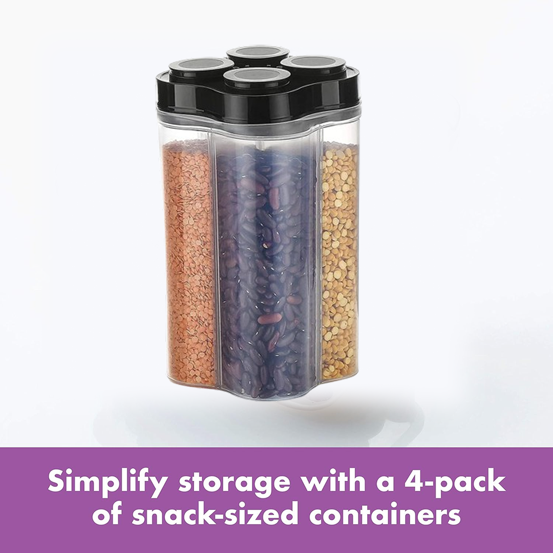KiviSpace 4-Section Fridge & Grocery Container Jar