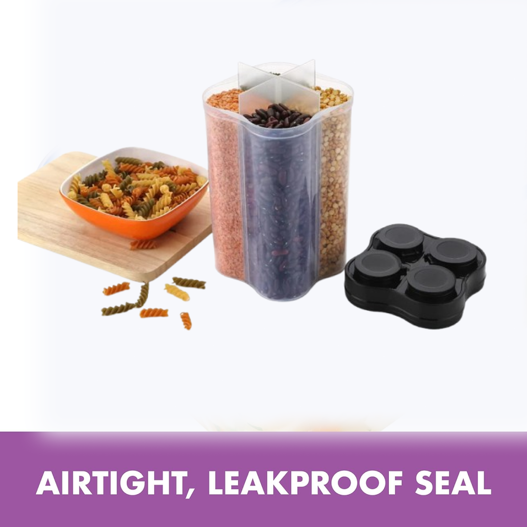 KiviSpace 4-Section Fridge & Grocery Container Jar