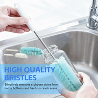 BristleFlex Long Handle Brush for Bottles, Jars & Containers Cleaning