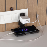 Multi-Purpose Wall Holder Stand for Charging Mobile (Black)