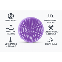Silicone Dish Scrubber Sponge Mildew Free, Non Stick, Heat Resistant