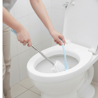 SaniScrub Toilet Plastic Brush with Holder Stand for Indian & Western Toilets