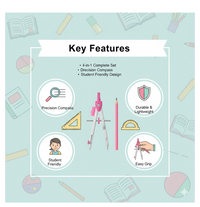 Student Geometry Compass Set (4 in 1)