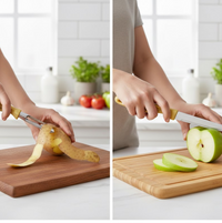 4In1 Combo - Stainless Steel Kitchen Lighter, Knife, Peeler and Smooth Grater (Multicolor)