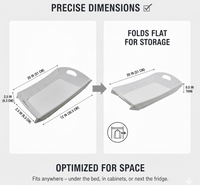 Foldable Plastic Serving Tray - Portable with Handle for Kitchen & Dining (1pc)