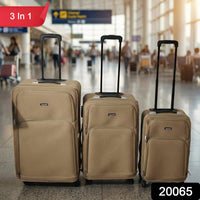 3 In 1 Soft side Trolley Luggage Set 3 Piece