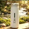 LumiFlask Premium White Glass Water Bottle for Travel & Daily Hydration (1 Pc, 400 ML)