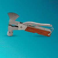 Essential multi-tool with hammer, opener, and screwdriver for practical use.