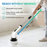 7-in-1 Electric Spin Scrubber Cleaning Brush with Extension Handle (1 Set)