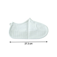 Waterproof Silicone Shoe Cover White Color (1 Pair, Medium Size)