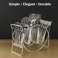 Stainless Steel Cutlery Set with Elegant Storage Stand (24 Pc)